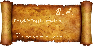 Bogdányi Armida névjegykártya
